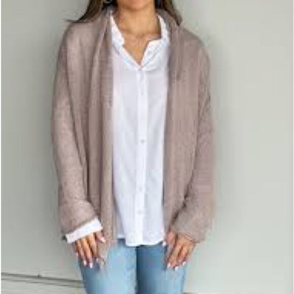 Wooden Ships Sweater Front Loose Knit Size Medium Beige Classic Capsule Neutral - Picture 1 of 7